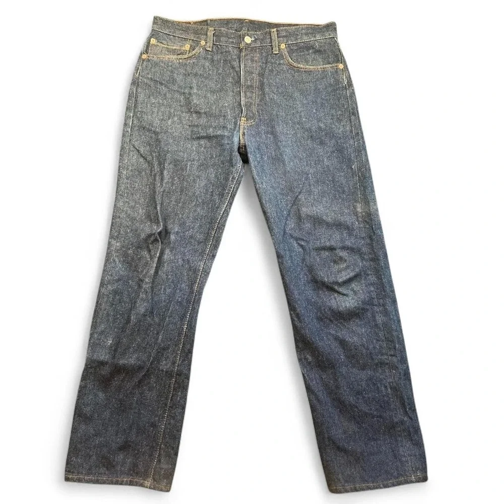 Vintage Levis 501 XX 1993 Fuzzy Denim Made USA Selvedge Feel Dark Wash W36x32